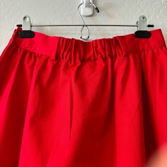 Bea & Dot By ModCloth Red Blue Striped Embroidered Cotton Bird Skirt Size L - Picture 7 of 8